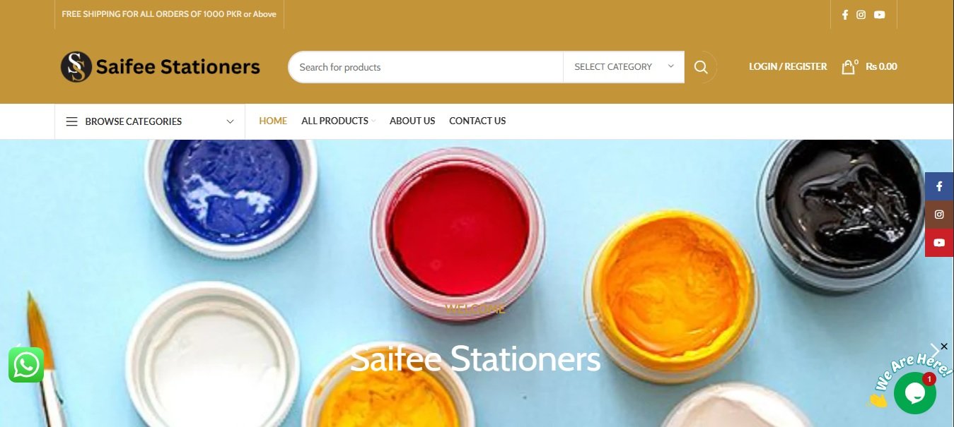 Saifee Stationers website project